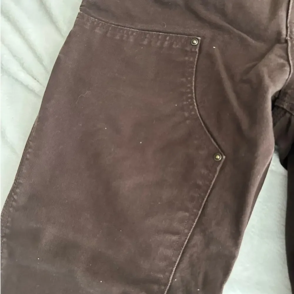 Vintage Carhartt Double-Knee Canvas Carpenter Work Pants Brown 34x33
